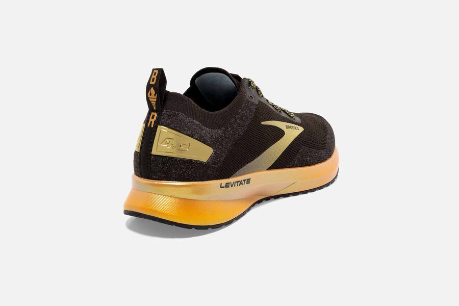 Brooks Israel Levitate 4 Road Running Shoes Womens - Black/Gold - GHV-807561